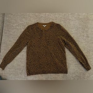 J Crew cheetah 100% cashmere sweater